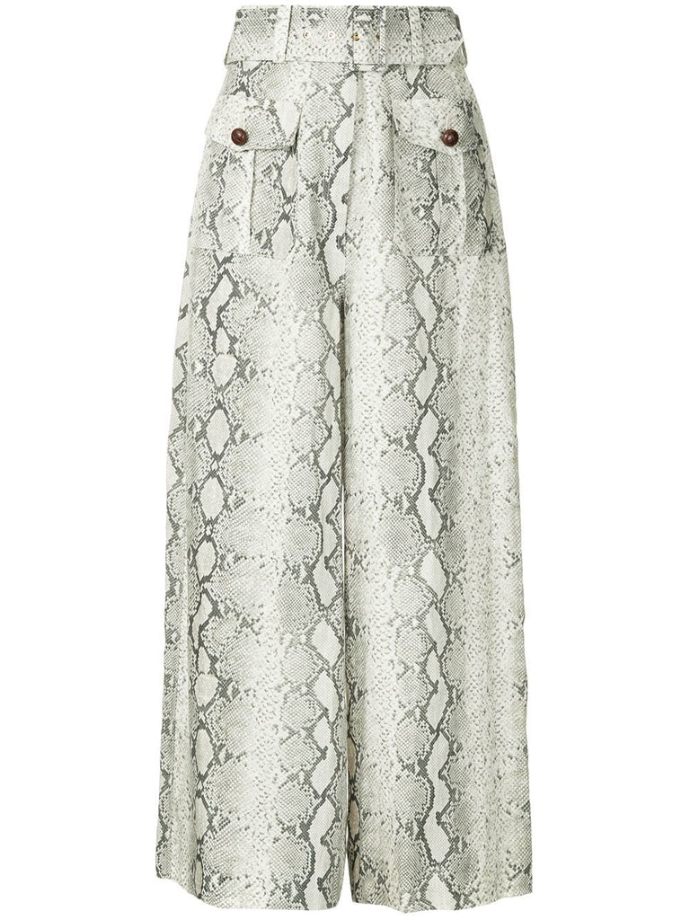 python print belted palazzo pants