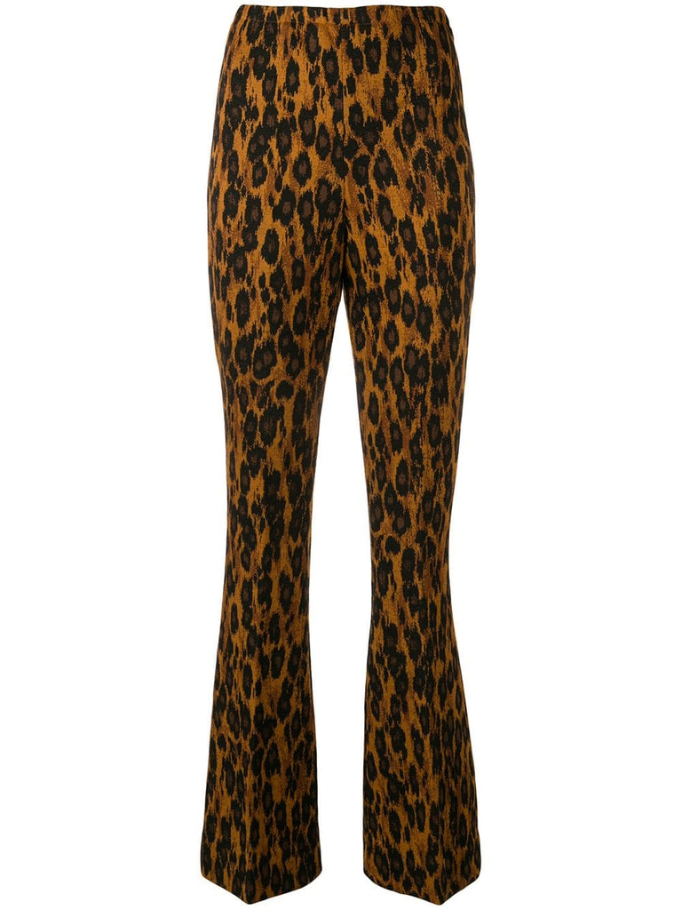 leopard flared trousers