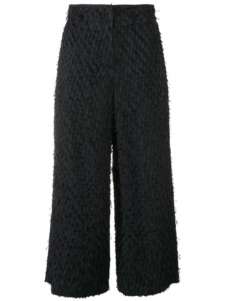 cropped fringed trousers