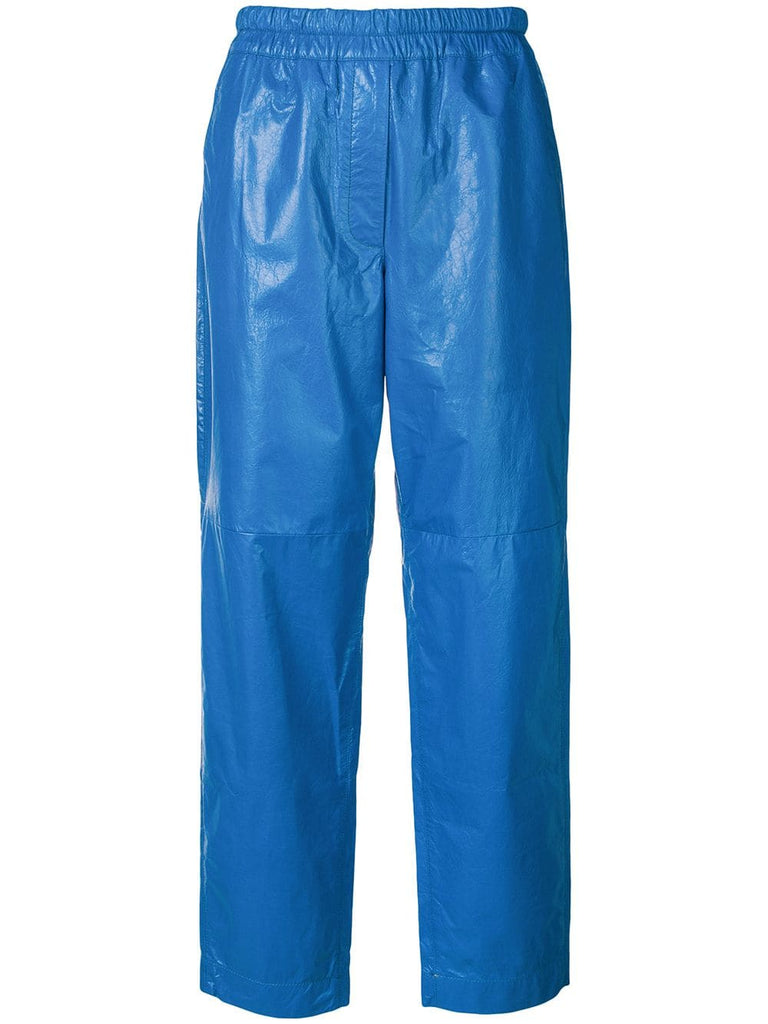 cropped cracked effect trousers