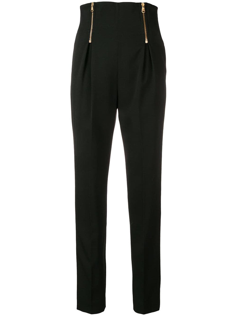 high waist tapered trousers