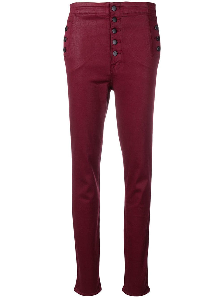 multi buttons skinny trousers