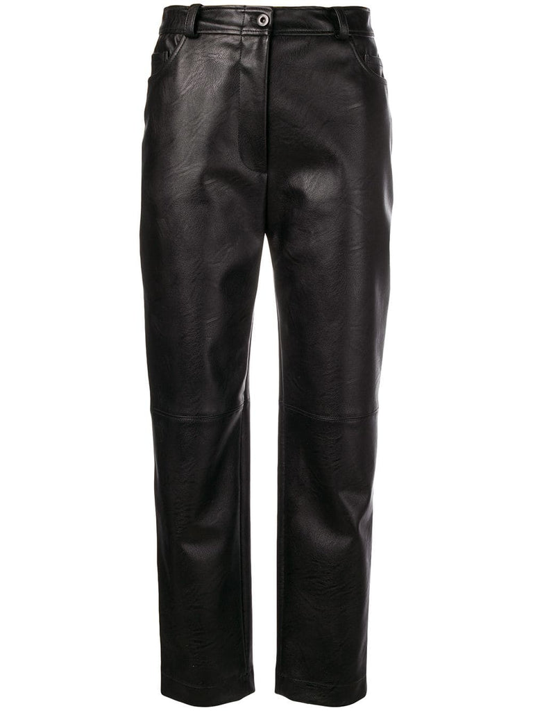 eco leather cropped trousers