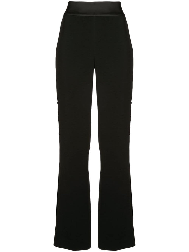 side-slit flared trousers