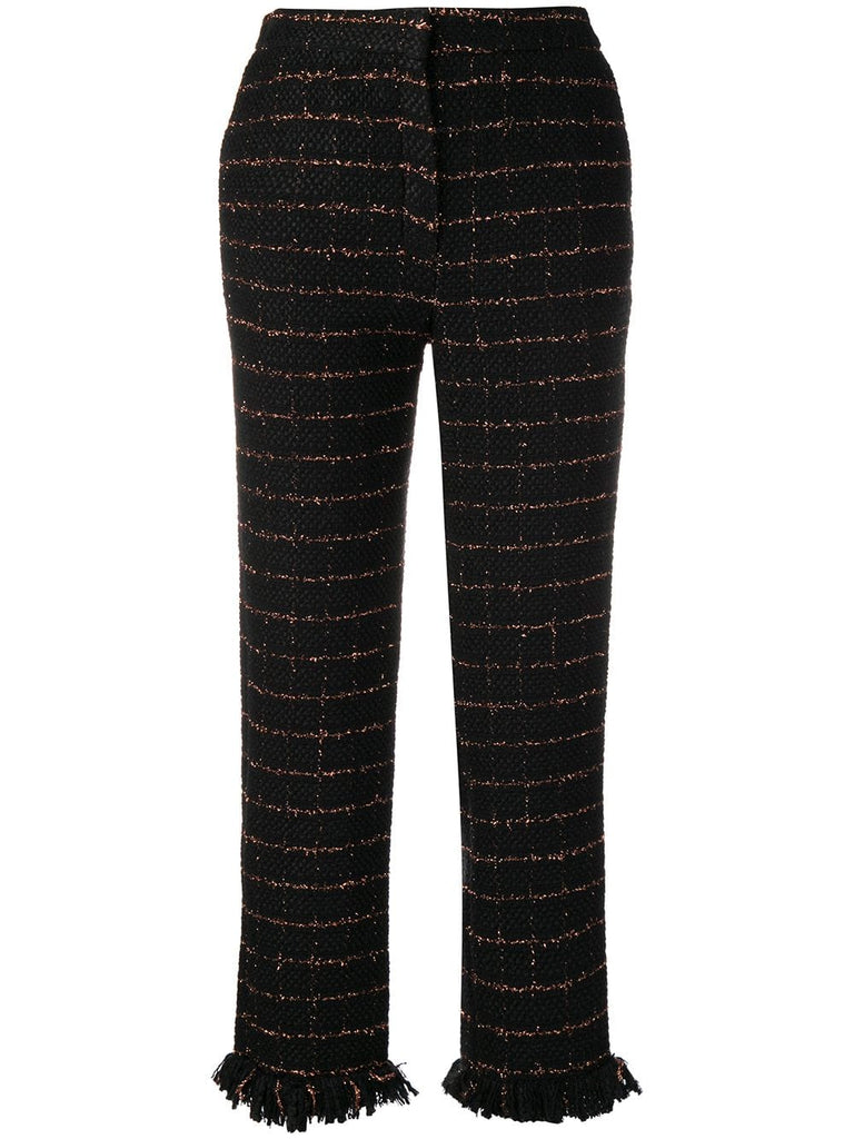 tweed straight trousers