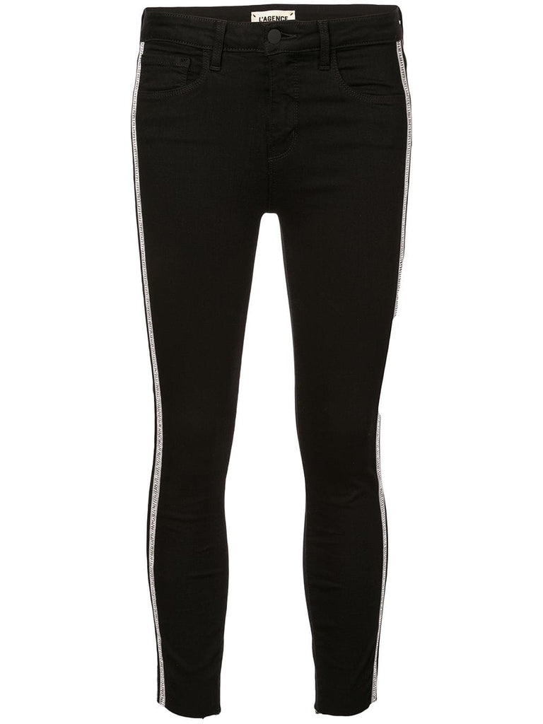 side tripe skinny trousers