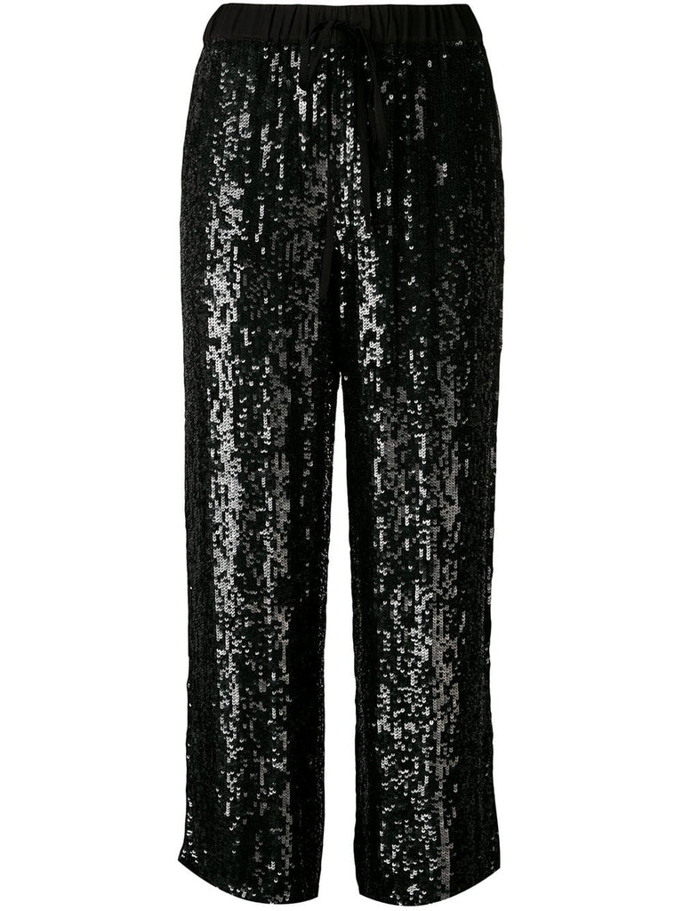 sequinned tapered trousers