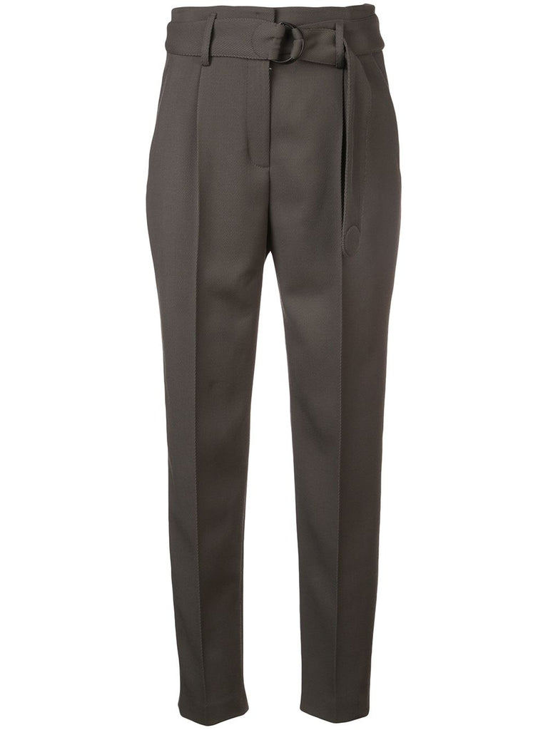 belted tailored trousers