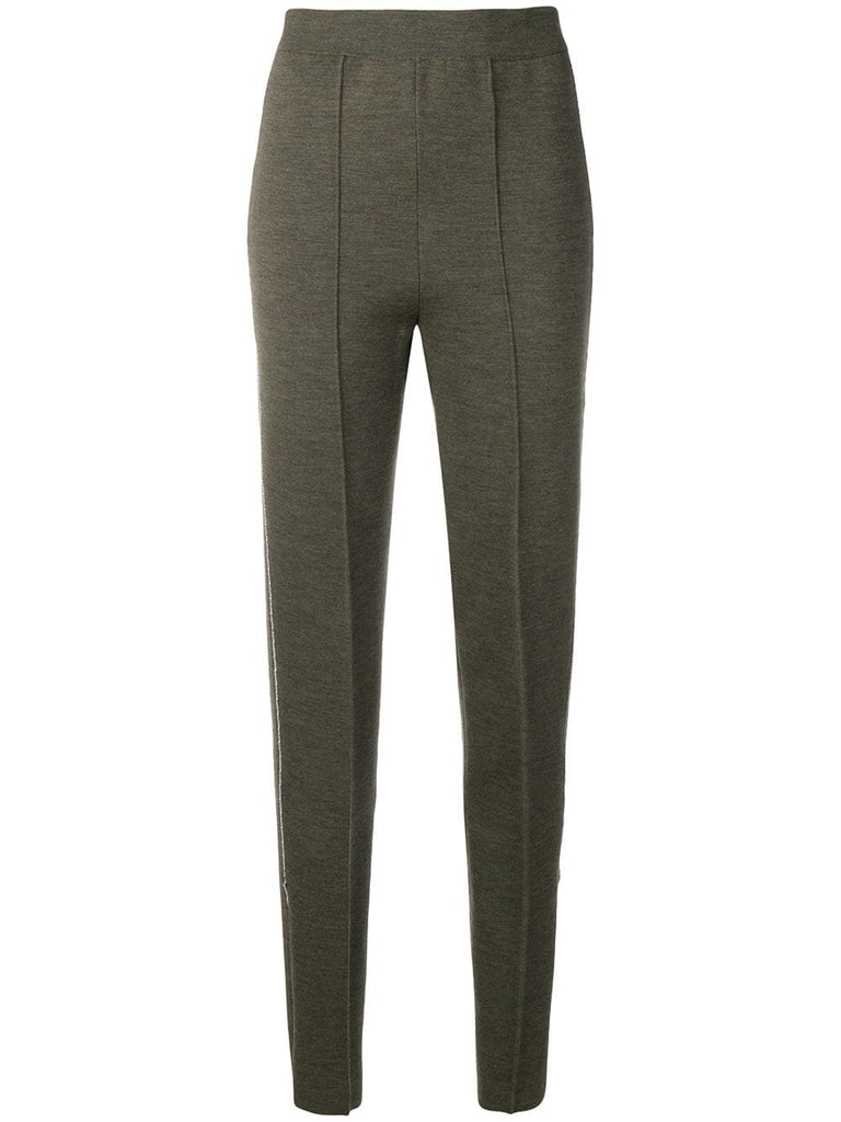 side slit knit trousers