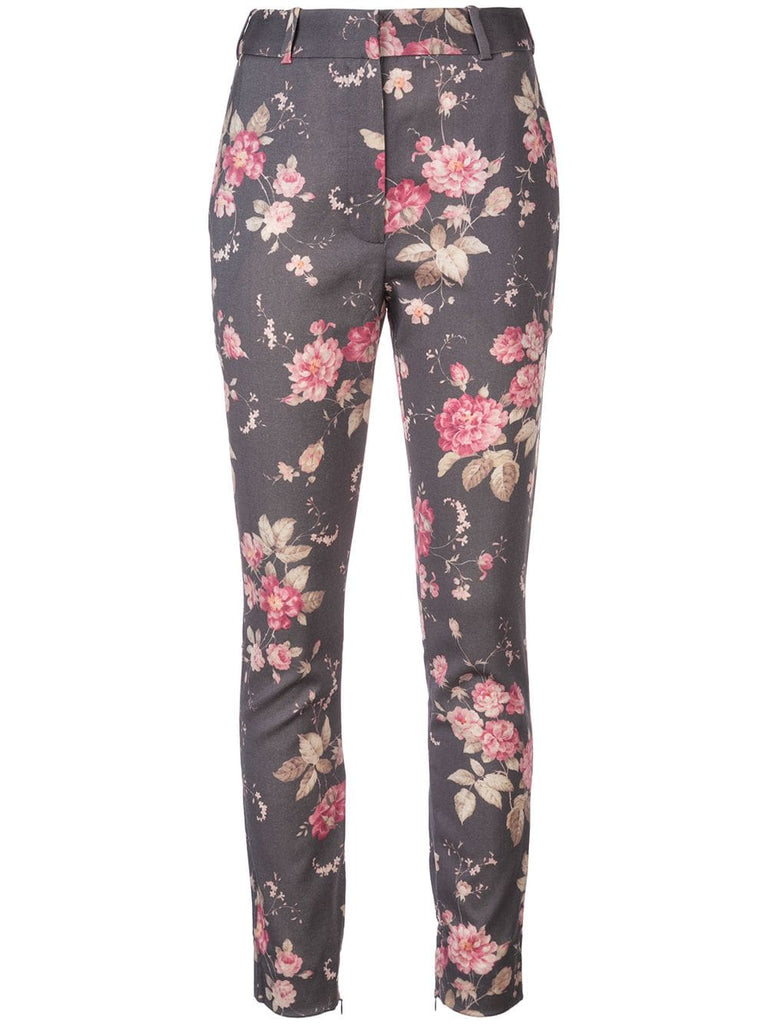 floral straight leg trousers