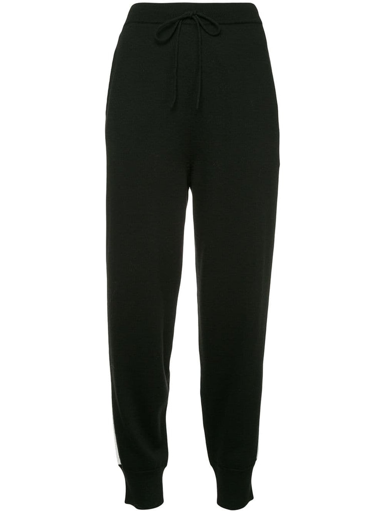 side stripe knitted track pants