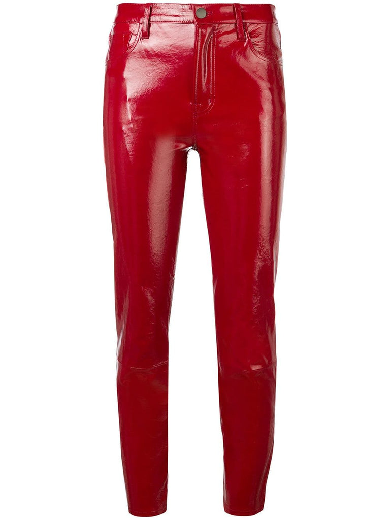 cropped leather trousers