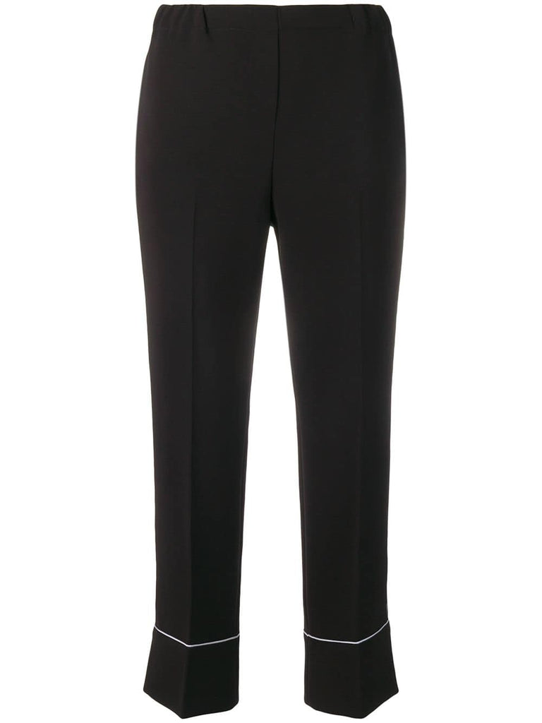 contrast trim cropped trousers