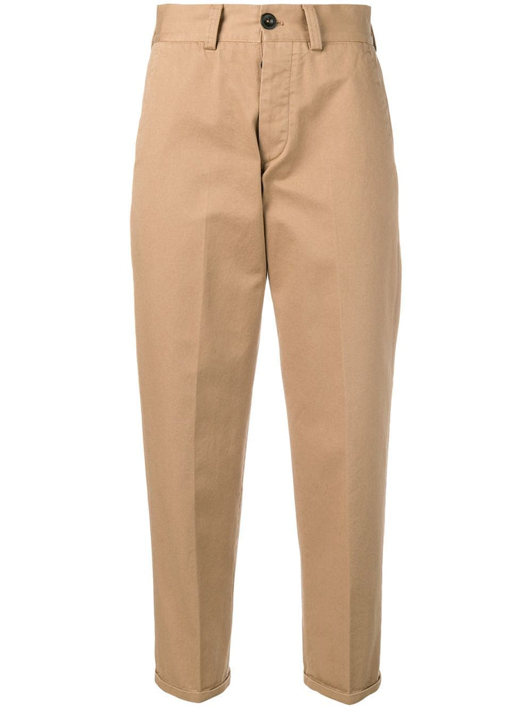 mid rise cropped trousers