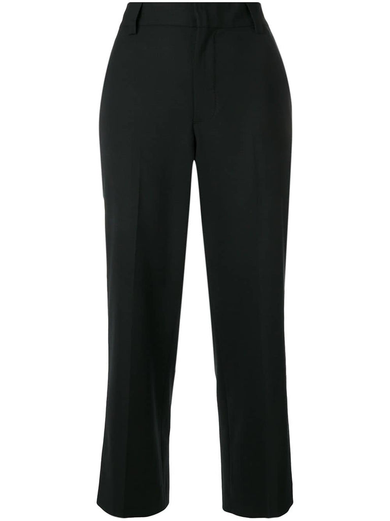 side stripe cropped trousers