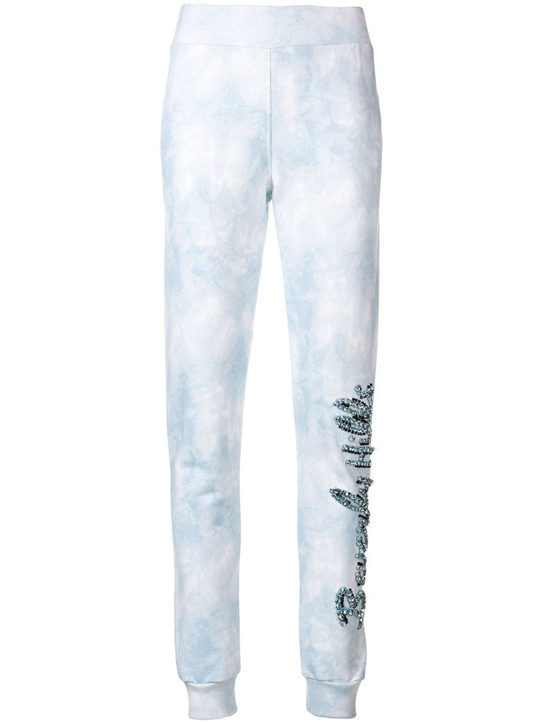 Beverly Hills crystal embellished track pants