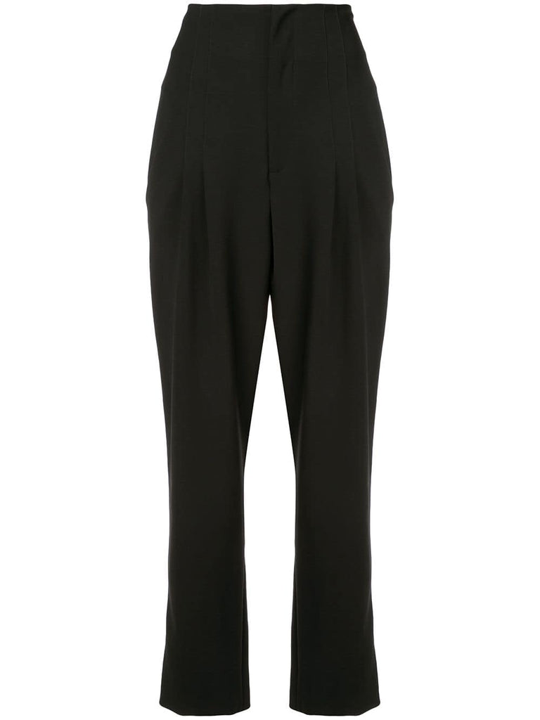 cropped pleated trousers