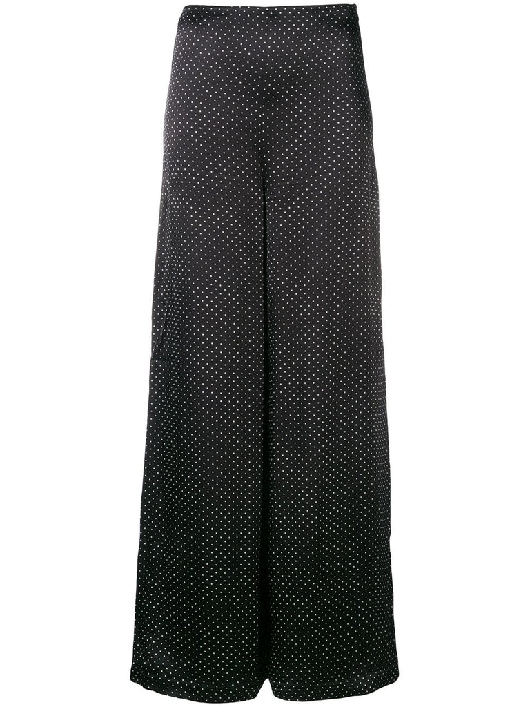 wide leg polka dot trousers