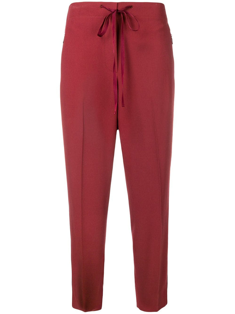 piped cropped trousers