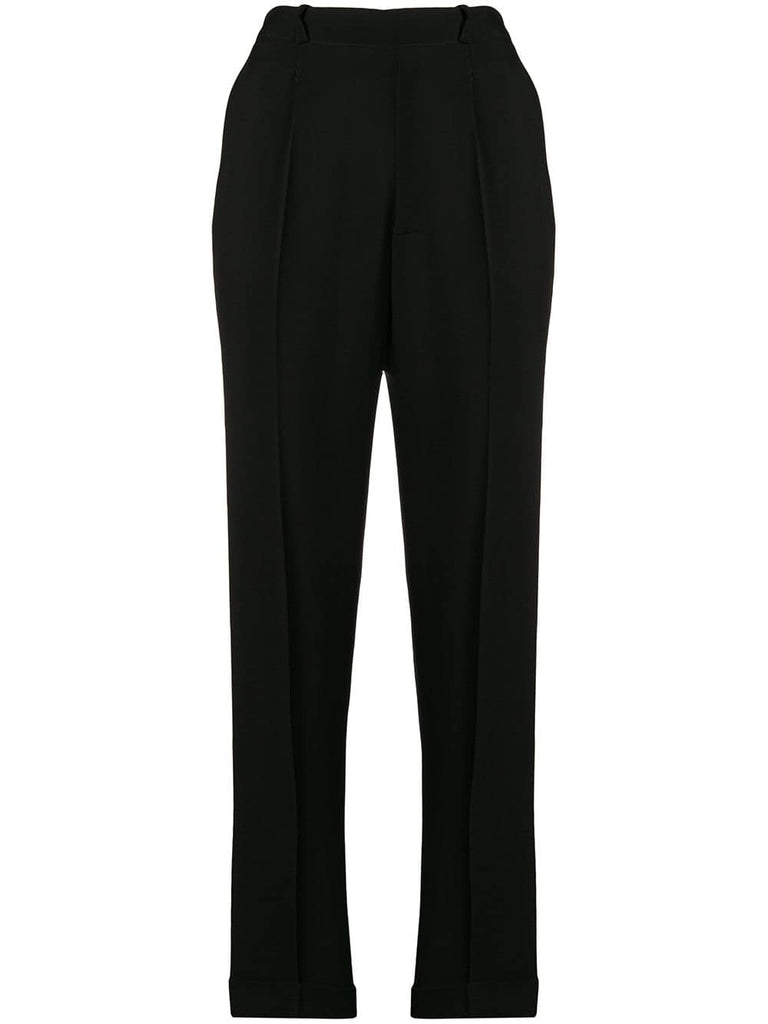 plain straight trousers