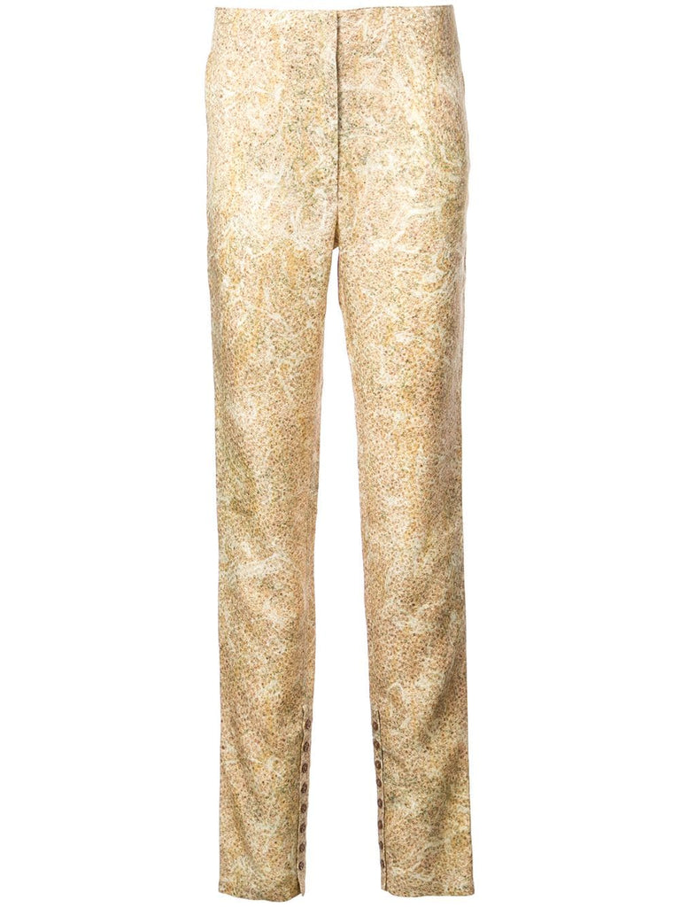 patterned straight trousers