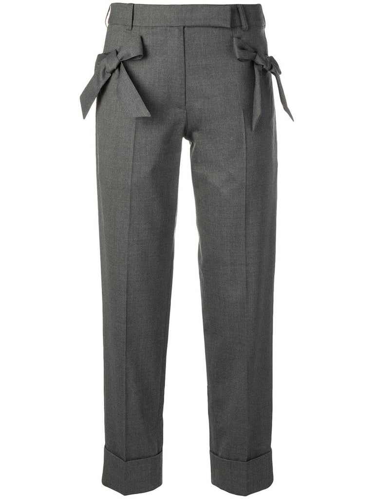 tailored trousers with bow ribbons