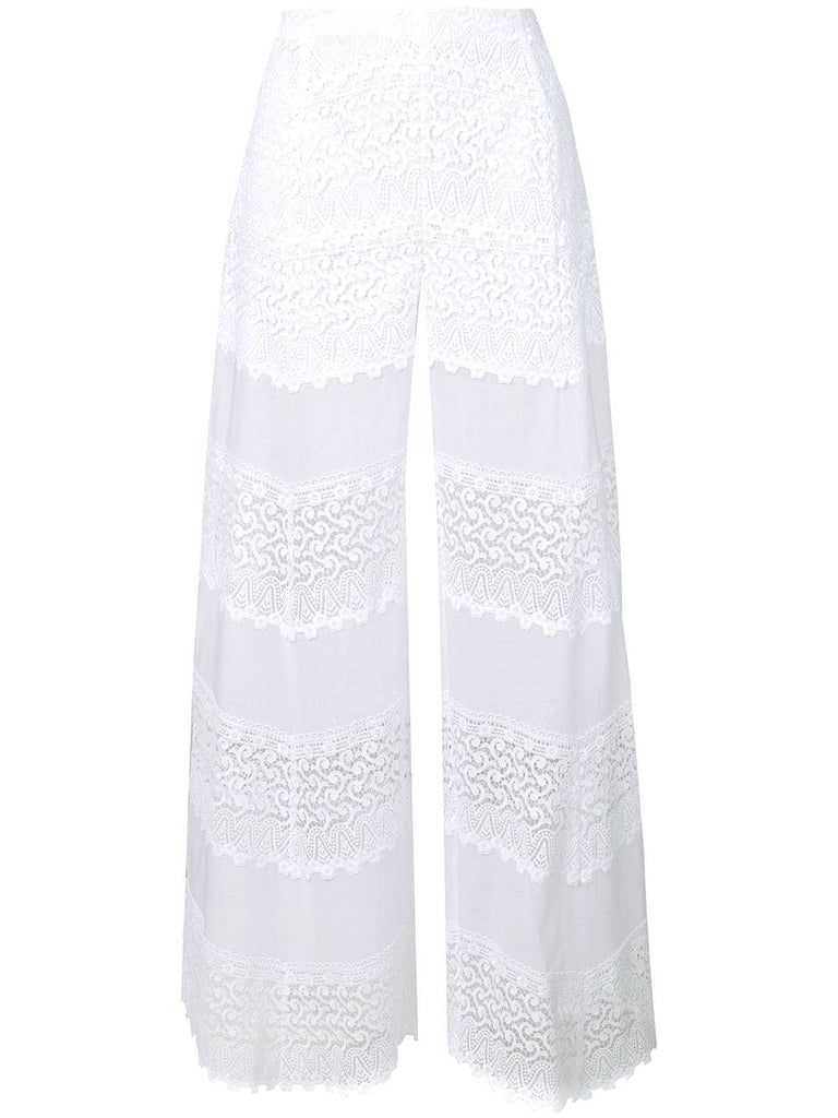 flared lace trousers