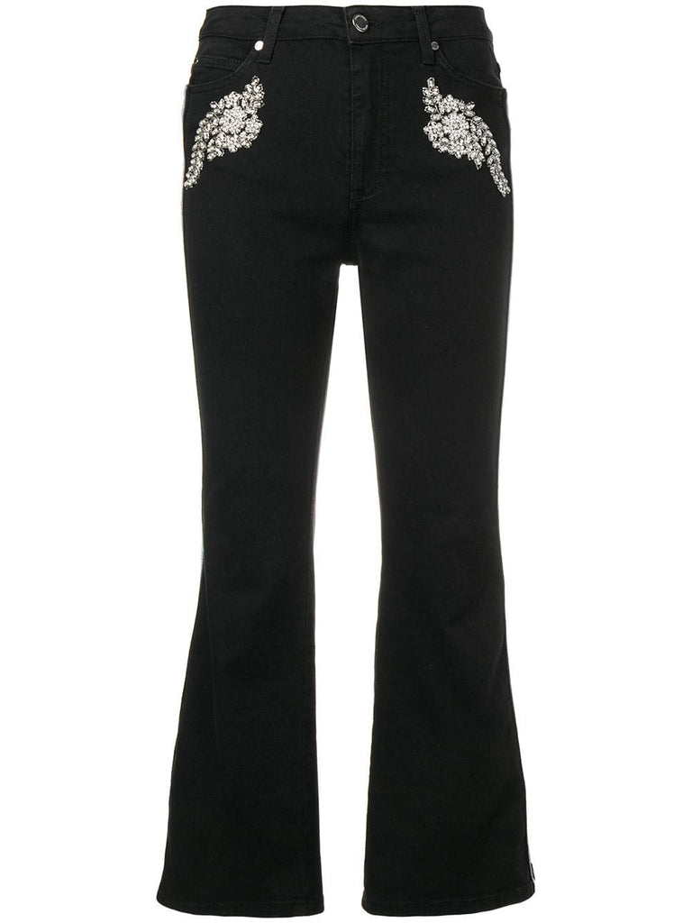 embellished flared jeans