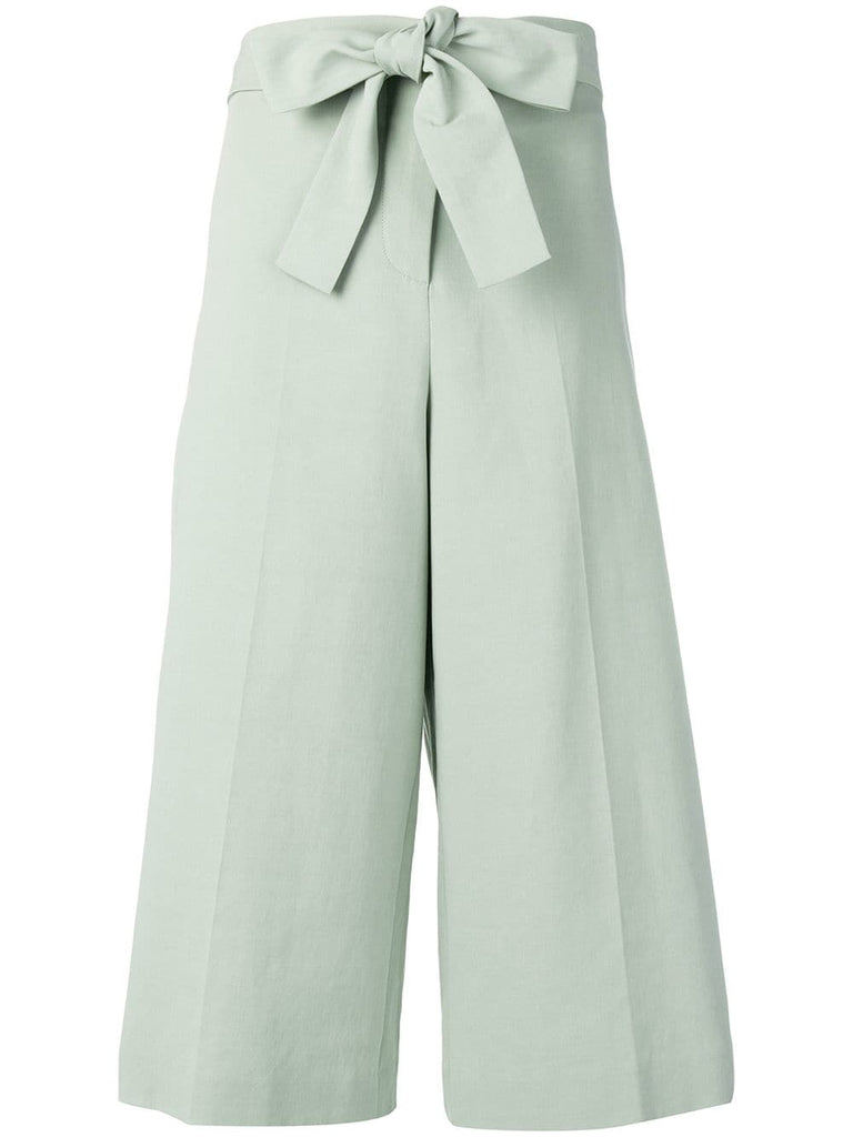 tie waist cropped trousers