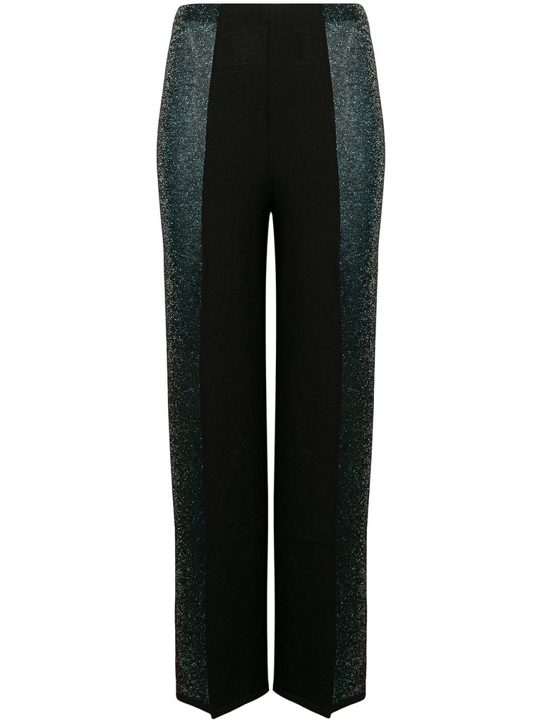 panel straight trousers