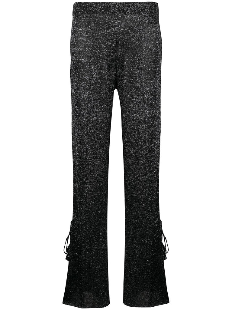 lamé flared trousers