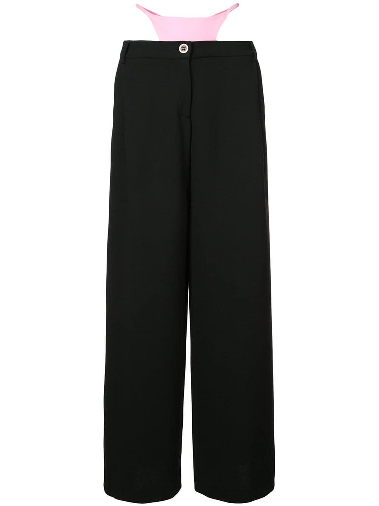 wide leg knicker detail trousers