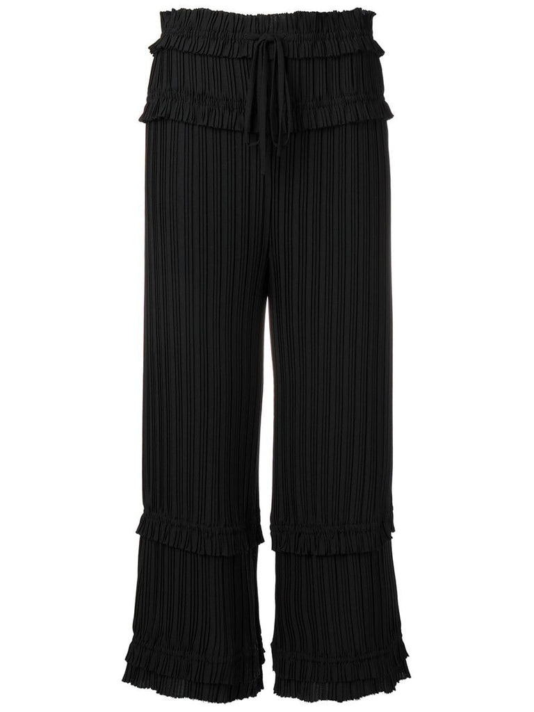 ruffled pleated trousers