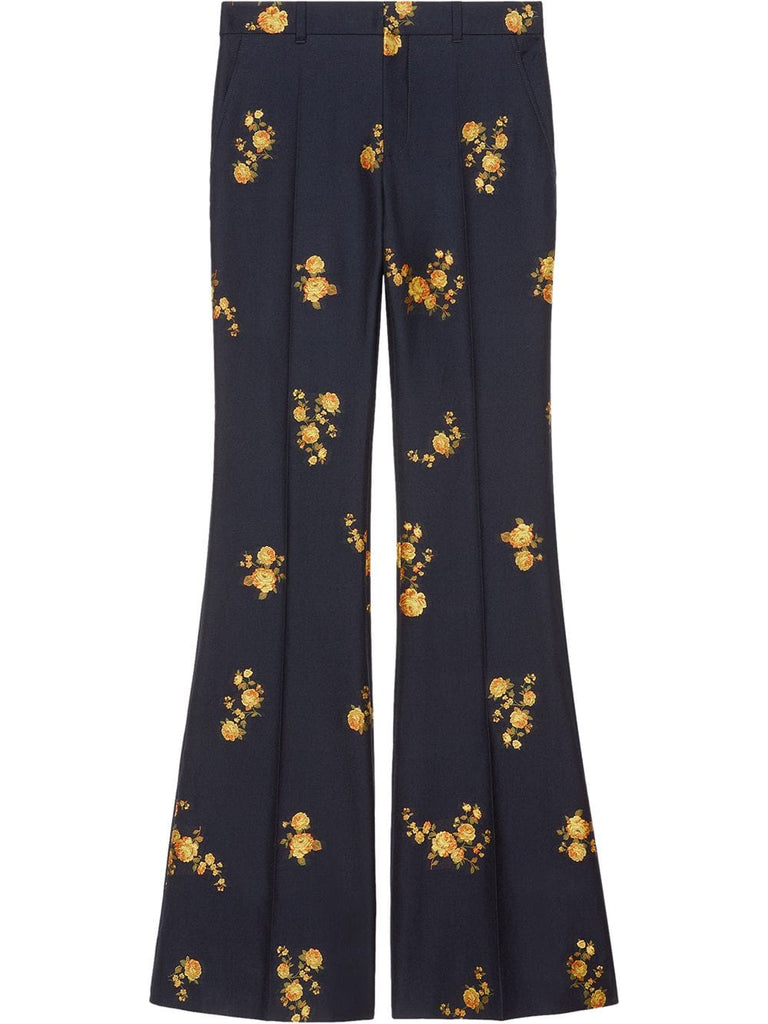 Floral fil coupé pant