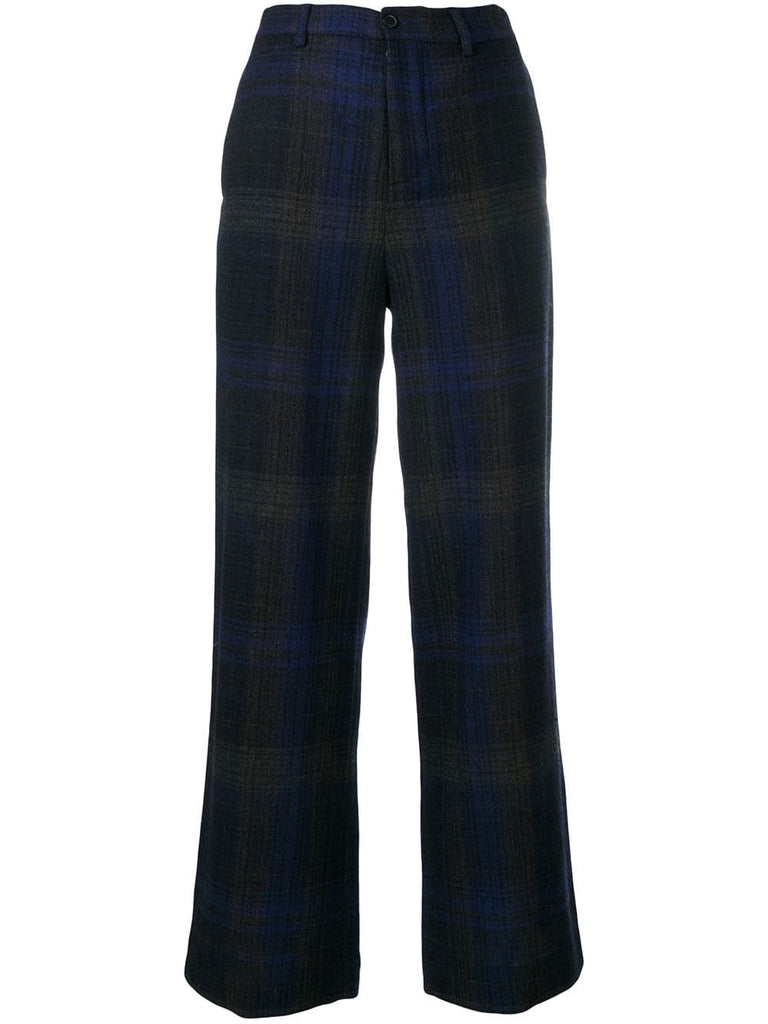 straight check trousers