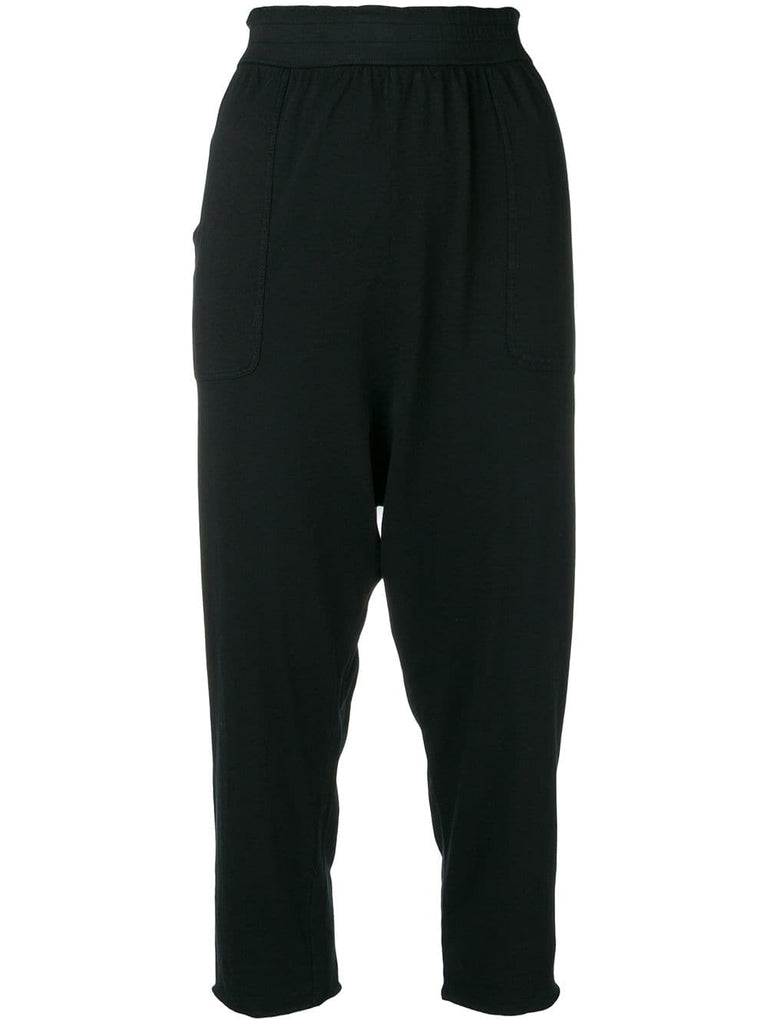 drop crotch cropped trousers