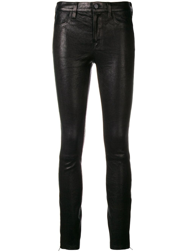 ankle zip leather pants