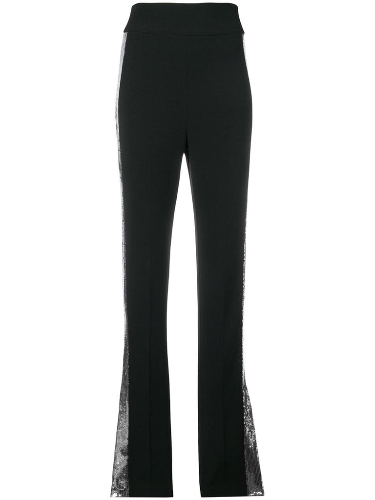 contrast sequin side trousers