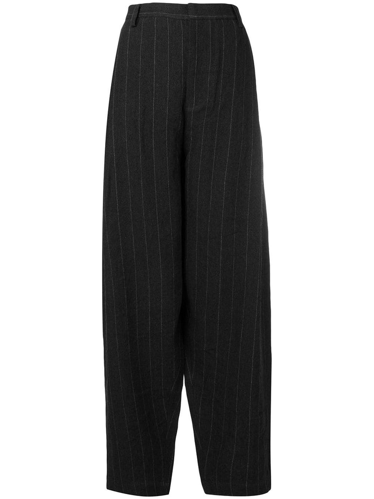 striped tapered trousers