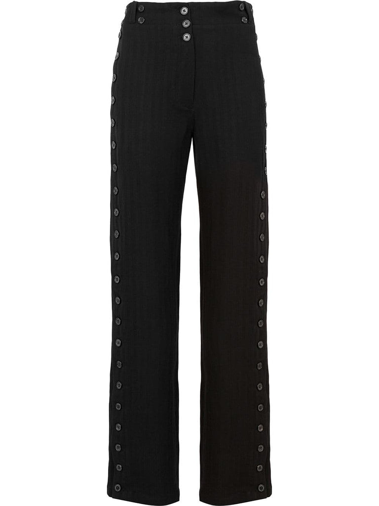 buttoned side high waist trousers