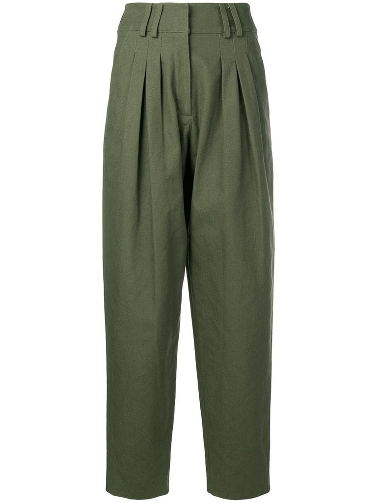 pleated chinos