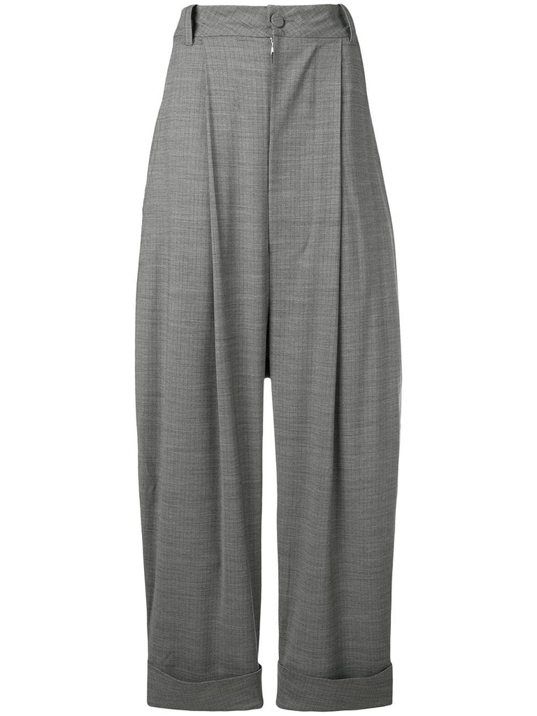 oversized drop-crotch trousers