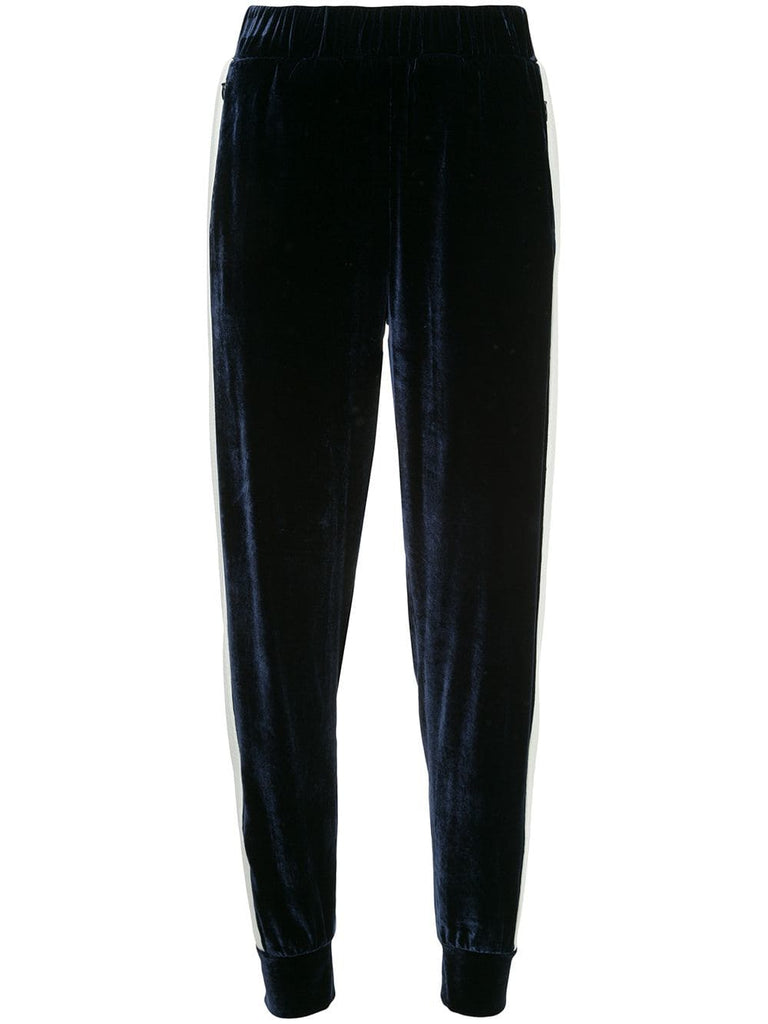 side stripe velvet joggers