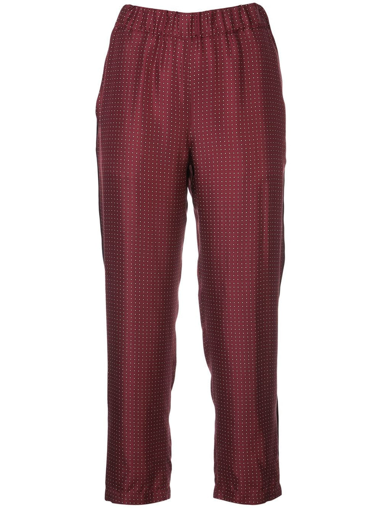 polka dot silk trousers