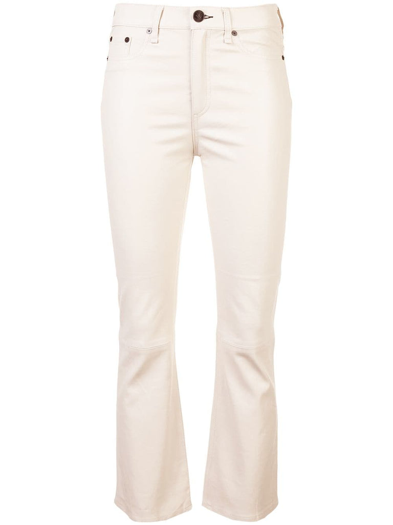 cropped mid-rise trousers