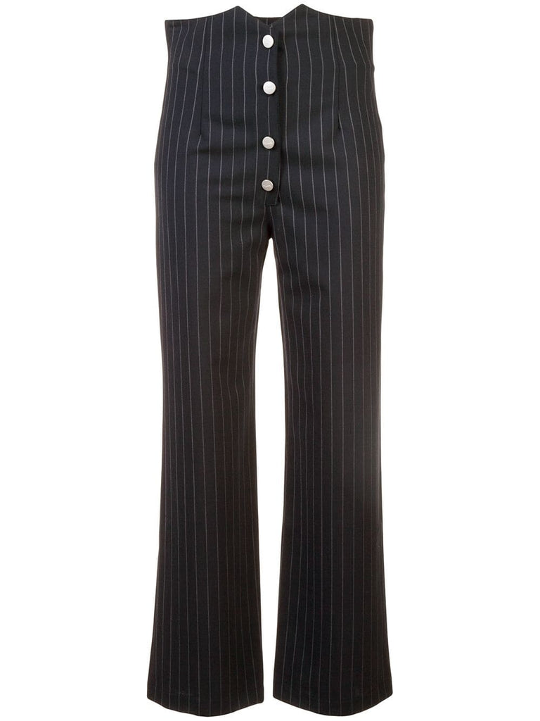 striped high-waist trousers