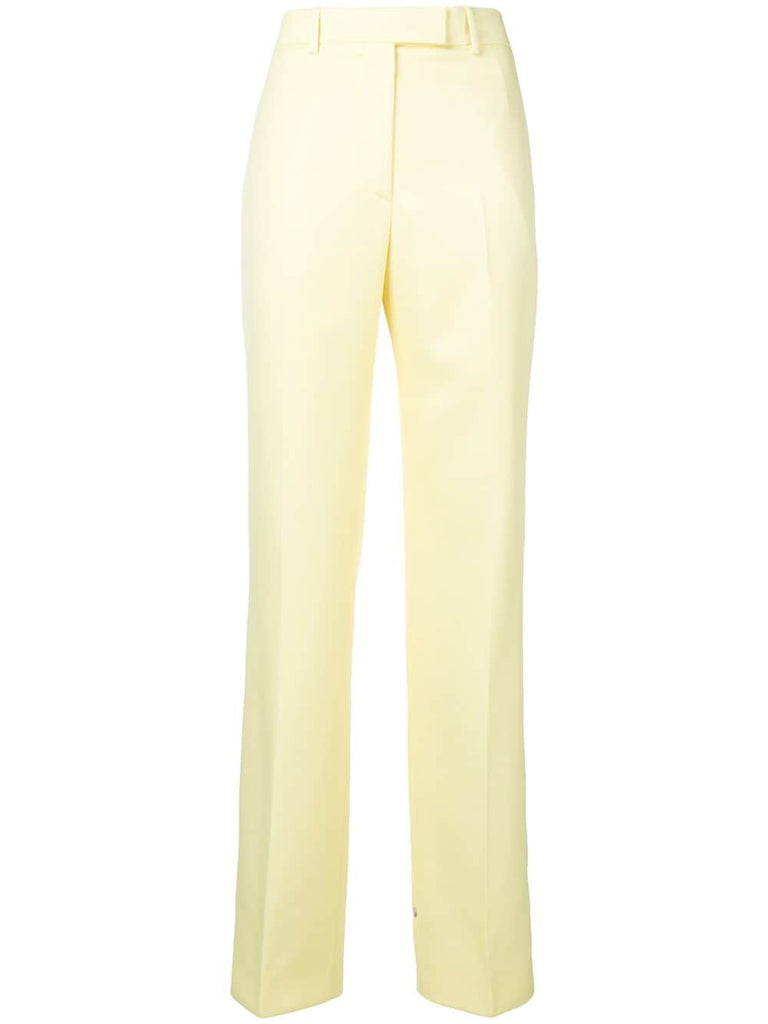 silk trim twill trousers