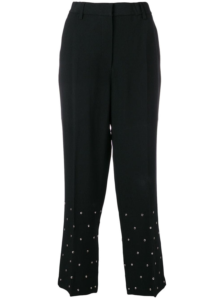 high-waisted embellished trousers