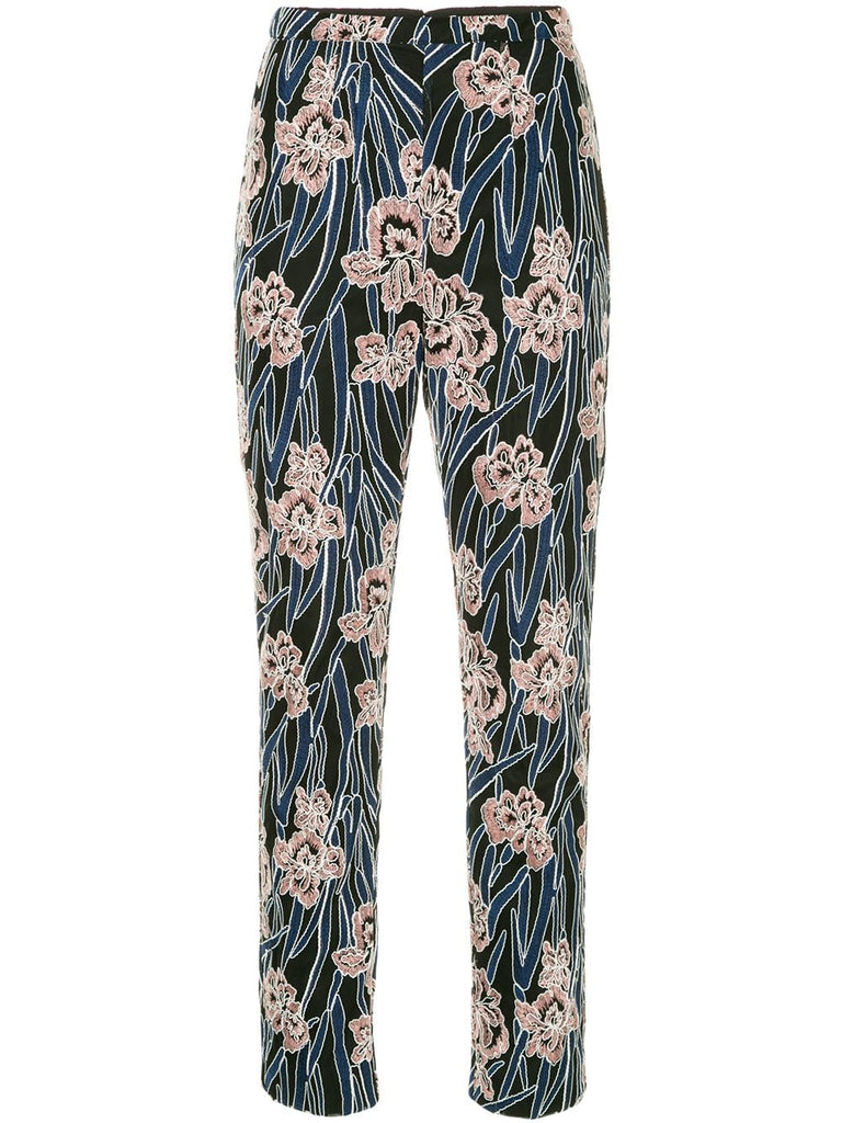 embroidered floral trousers