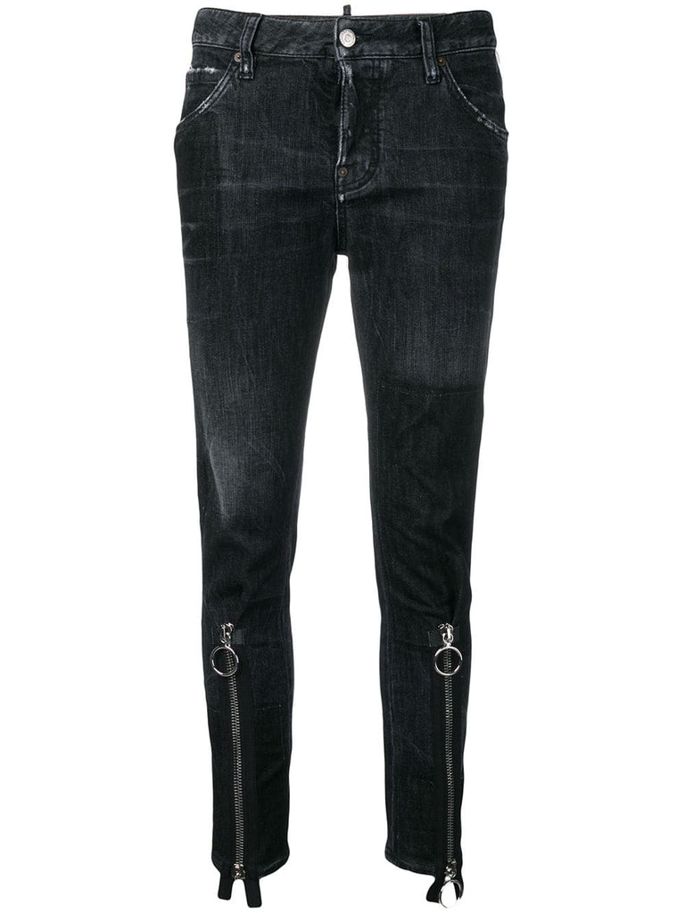 zipped cuff jeans